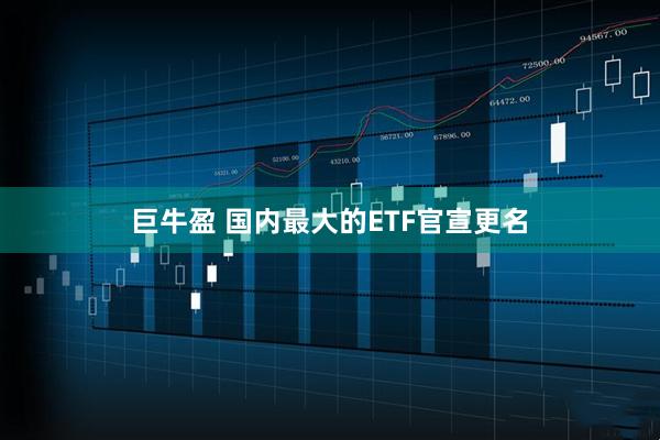 巨牛盈 国内最大的ETF官宣更名